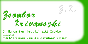 zsombor krivanszki business card